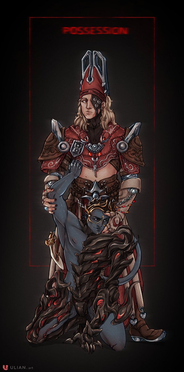 ulian_art's tweet photo. The Devil's atonement or the Priest's temptation? #warframe #warframefanart #tennocreate https://t.co/8mdyNV32ta