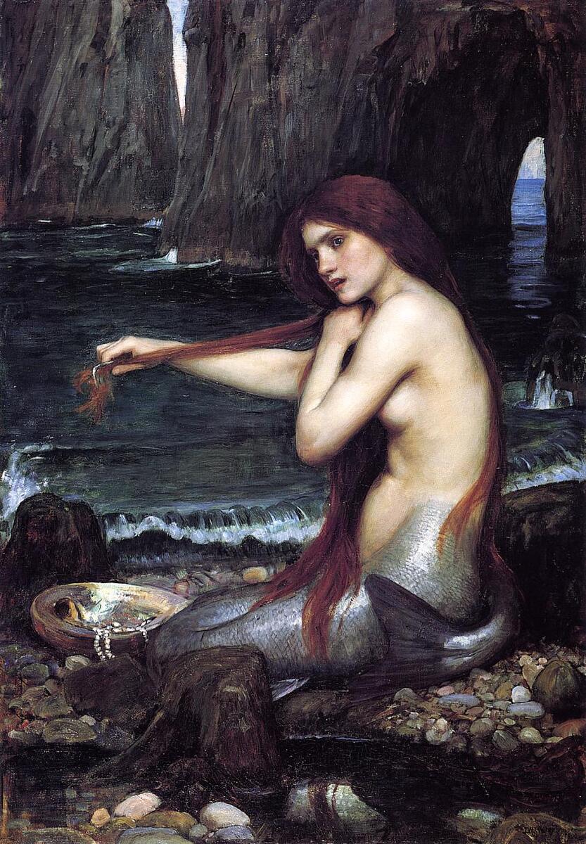 A Mermaid #artbots #waterhouse