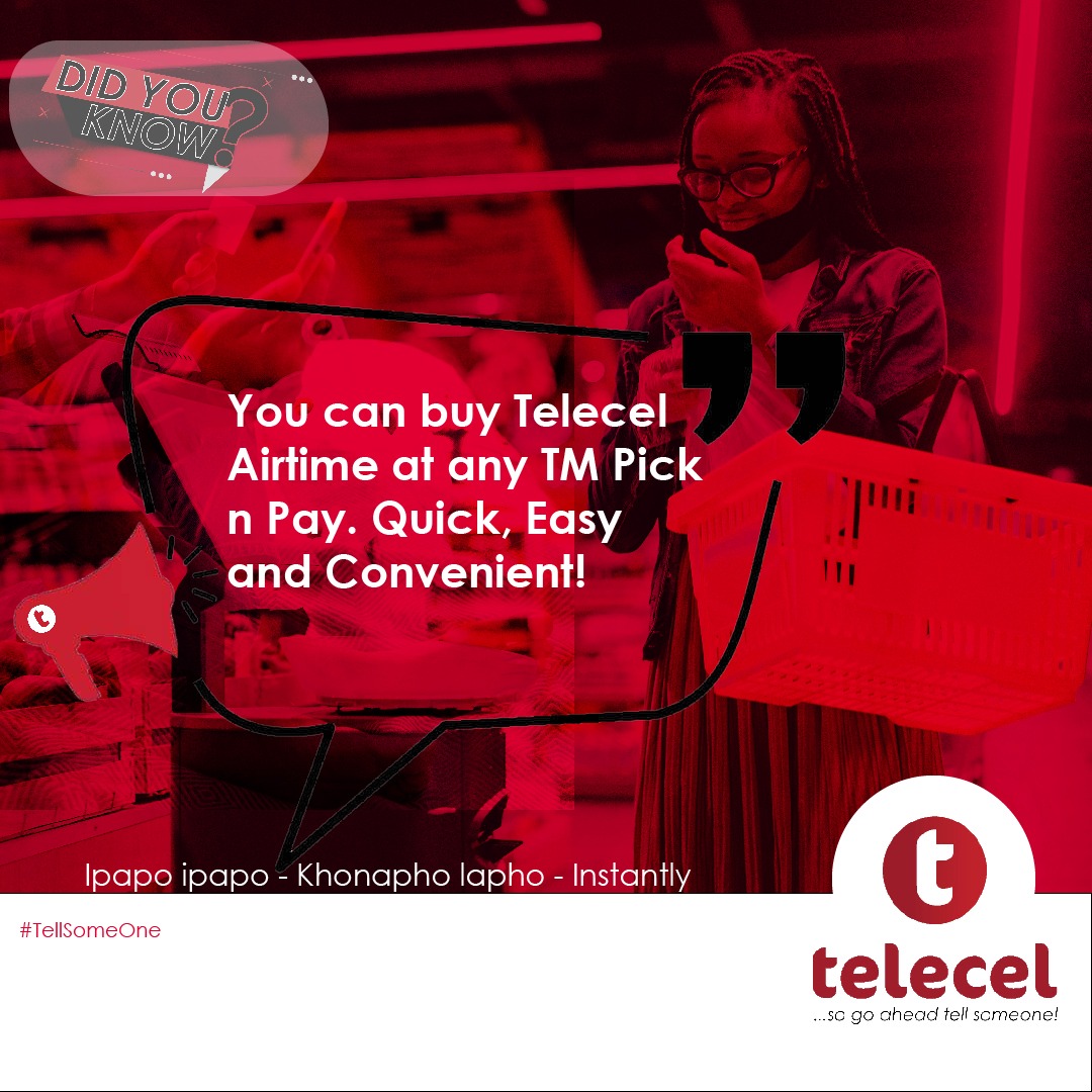 Telecel_Zim's tweet image. Shopping done? Grab your Telecel Airtime while you shop at any TM supermarket.
Ts and Cs Apply
#DidYouKnow
#Recharge
#TellSomeOne