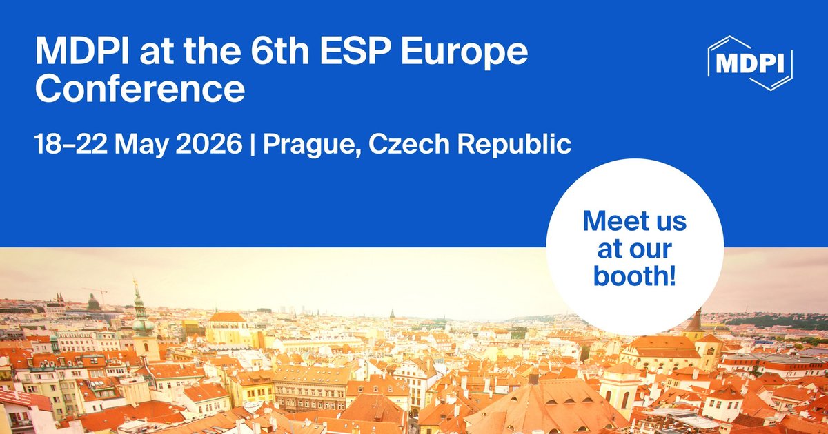 Biosphere_MDPI's tweet photo. 🌍 Meet Us at the 6th ESP Europe Conference!

We are excited to announce that @Biosphere_MDPI will be attending this conference, taking place in Prague from 18–22 May 2026.

🔗 Learn more: https://t.co/iZwkVXwaOh

We look forward to seeing you there! 👋

#esp26europe https://t.co/xJf5iGW8ne