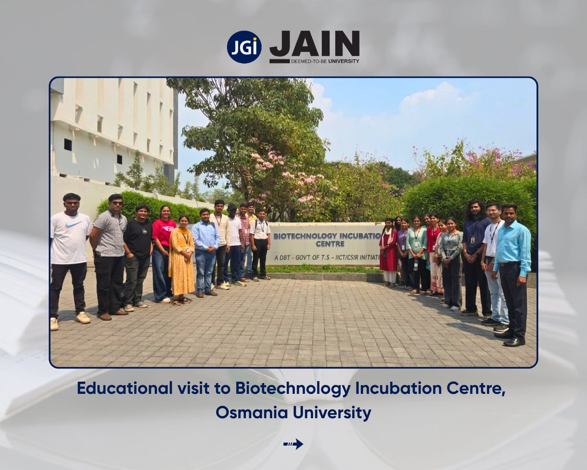 JainDeemedtbUnv's tweet image. Learning hits different when you see it in action.

From labs to industries to startups, real exposure that builds clarity and confidence.

#JAINUniversity #ExperientialLearning #Biotech #IndustryExposure #LearningByDoing #FutureReady