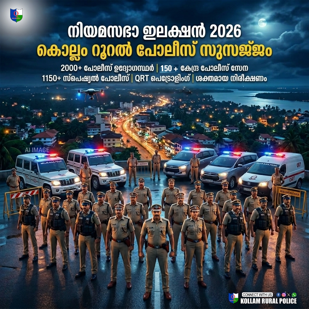 2026 ലെ ജനറൽ ഇലക്ഷനുമായി ബന്ധപ്പെട്ടുളള ഡ്യൂട്ടിക്കായി 9 DYSP മാർ 28 ഇൻസ്പെക്‌ടർമാർ ഉൾപ്പടെ 2000 ഓളം പോലിസ് ഉദ്യോഗസ്ഥരെയും 1150 ഓളം സ്പെഷ്യൽ പോലീസ് ഉദ്യോഗസ്ഥരെയുമാണ് നിയമിച്ചിട്ടുള്ളത്. പ്രശ്ന‌ബാധിത പ്രദേശങ്ങളിൽ 150 ഓളം കേന്ദ്ര പോലീസിനെയും വിന്യസിച്ചിട്ടുണ്ട്