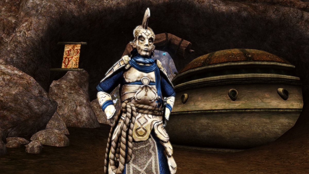 RVangarr's tweet photo. Indoril Bonesaint armor by Pulcharmsolis for Skyrim has now been ported and aesthetically adapted to to Morrowind, get it here:

https://t.co/uOIzKuoB5f https://t.co/LQI6m1J6IM