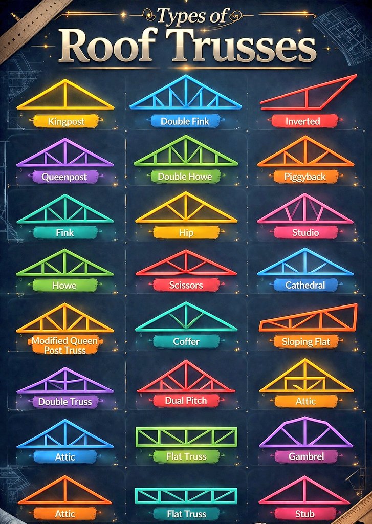 NICESAFUTA's tweet photo. Type of Roof Trusses https://t.co/ytAyauY5HC