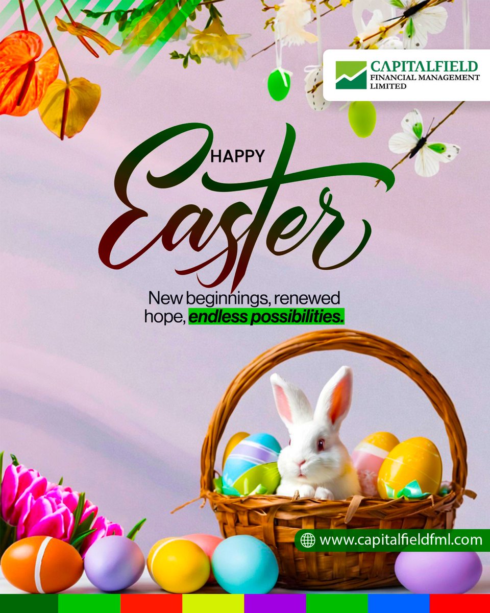 Capitalfieldfml's tweet image. Wishing you a joyful Easter filled with renewed hope, fresh opportunities, and endless possibilities.
From all of us at CFML, may this season bring growth, warmth, and brighter beginnings.

#HappyEaster #CFML #EasterBlessings #NewBeginnings #Capitalfield #SpringRenewal #Easter