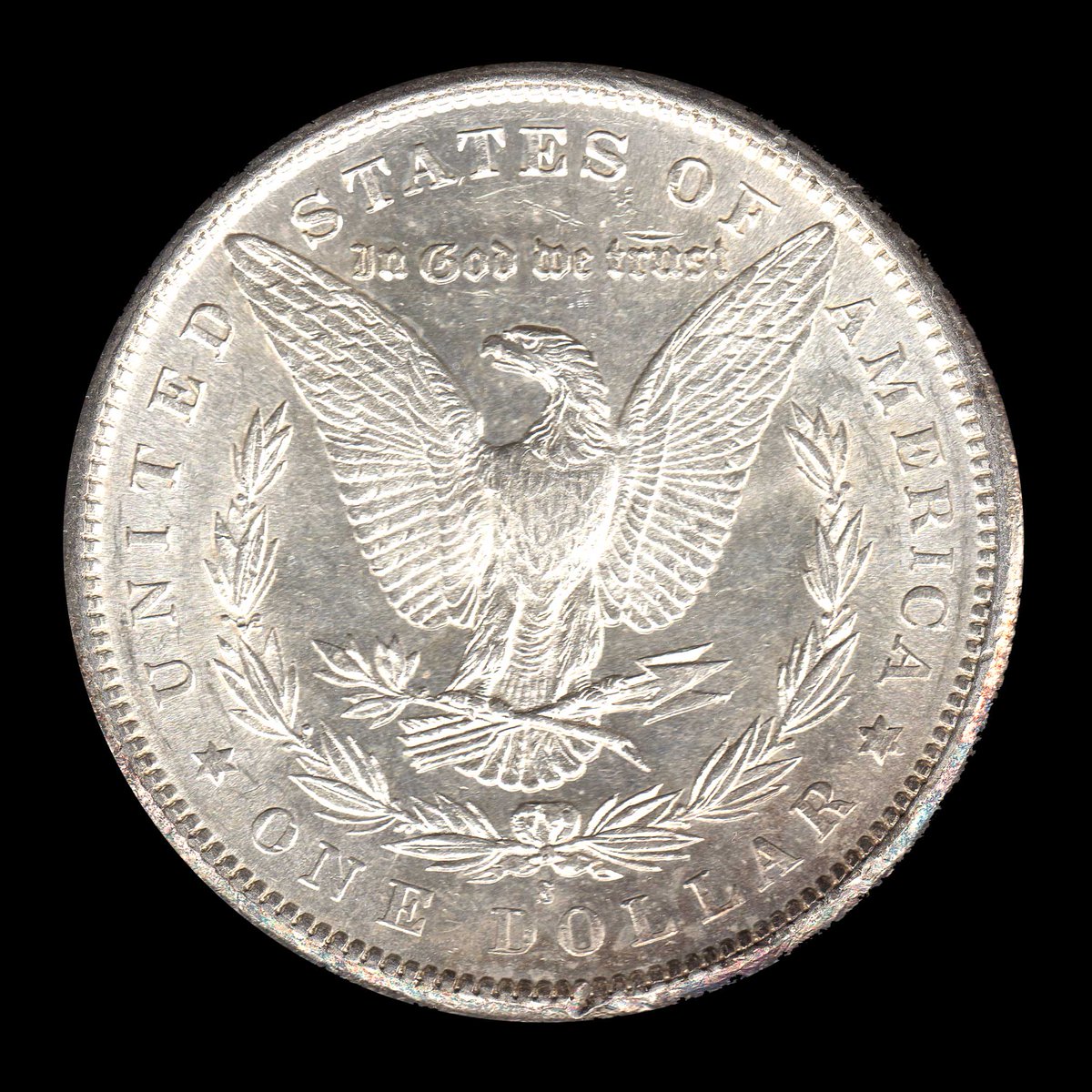 rocketdog632's tweet photo. A Morgan Dollar from 1881 minted in San Francisco. Minted in the South of Market Street in a Greek Revival building designed by Alfred Mullett. #USA #Coins https://t.co/rc82vos6vM