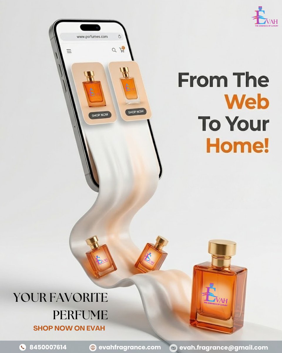 The_Evah's tweet photo. Luxury that flows straight to your doorstep ✨
From browsing to unboxing, your signature scent is just a tap away.

Shop your favorites. Smell unforgettable. 💫

#EvahFragrance #LuxuryPerfume #ShopOnline #FragranceLovers #PerfumeAddict https://t.co/FcHiGXbL5X