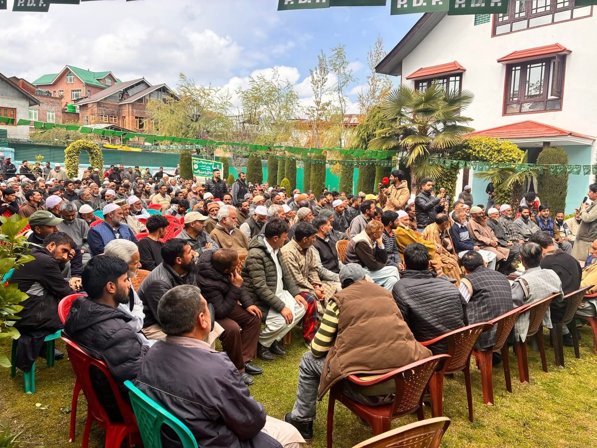 People’s Democratic Party holds workers’ convention at Hanjura, in Chrar e Sharief led by former Minister and General Secretary (Organisation) Ghulam Nabi Lone.

Focus on strengthening grassroots, accelerating membership drive, and preparing for upcoming local elections, while