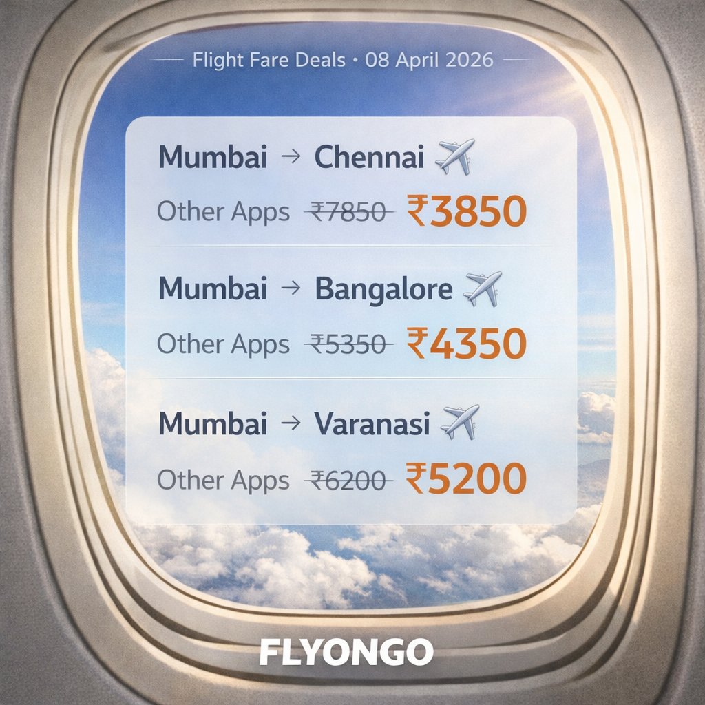 flyongo_travel's tweet photo. Still paying extra for flights? ✈️
Same flight. Better price 💸
#FlightDeals #TravelSmart #FlyForLess https://t.co/oKdJQTuGIE