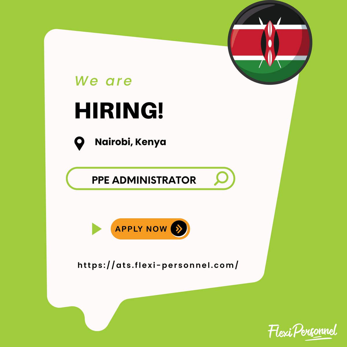 FlexiPersonnel's tweet image. We’re Hiring: PPE Administrator - Nairobi

📅 Application Deadline: 10th April 2026
 🔗 Apply Here: ats.flexi-personnel.com/browse-jobs/87…
#Hiring #HRJobs #SafetyJobs #NairobiJobs #OperationsJobs