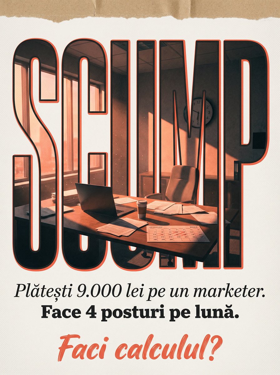 ivorycreative1's tweet photo. Plătești 9.000 lei pe un marketer. Face 4 posturi pe lună. Faci calculul? https://t.co/rLiHN6pXoP