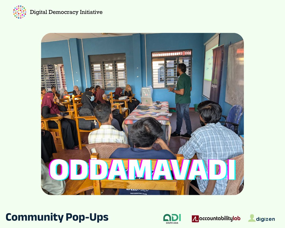 digizenlk's tweet photo. Oddamavadi update 🚀

Our DDI pop-up by digizen engaged marginalized youth, led by Sanoon Moideen &amp; Arzath Areeff. Strong interest in digizen and active use of the DiCi_Hub WhatsApp bot made it impactful.

With Accountability Lab, the journey continues. https://t.co/fZgcJYsMX2