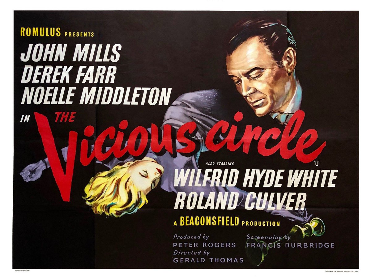 TalkingPicsTV's tweet photo. What would you do if you found a murdered actress in your flat?
#JohnMills #DerekFarr in VICIOUS CIRCLE (1957) 9:50am with #NoelleMiddleton #WilfridHydeWhite #RolandCulver thriller #TPTVsubtitles https://t.co/tnVW4QK8N5