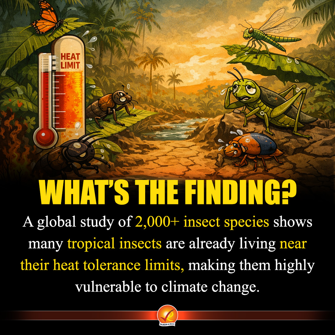 VajiramRavi's tweet image. 🐜 What if insects disappear?
It’s not a small problem—it’s a global ecological crisis.

💡 No insects = No ecosystem balance.

#UPSC #Environment #Ecology #ClimateCrisis #BiodiversityLoss #Insects #UPSCPreparation #IAS #IASPreparation #UPSCPrelims #EnvironmentNotes #UPSC2026
