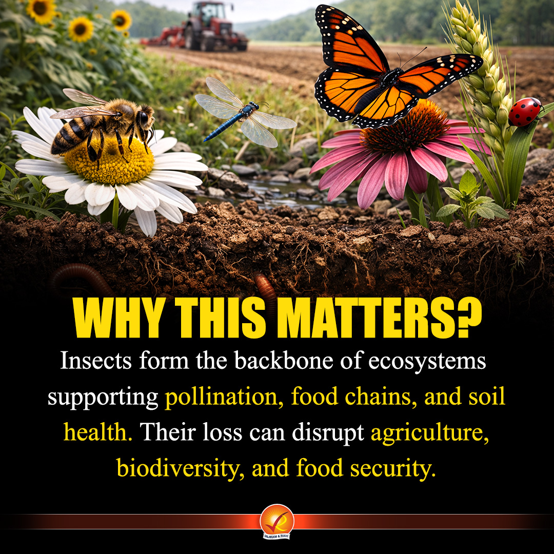 VajiramRavi's tweet image. 🐜 What if insects disappear?
It’s not a small problem—it’s a global ecological crisis.

💡 No insects = No ecosystem balance.

#UPSC #Environment #Ecology #ClimateCrisis #BiodiversityLoss #Insects #UPSCPreparation #IAS #IASPreparation #UPSCPrelims #EnvironmentNotes #UPSC2026