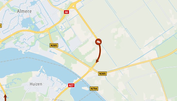 Ongeluk met meerdere auto's op de A27