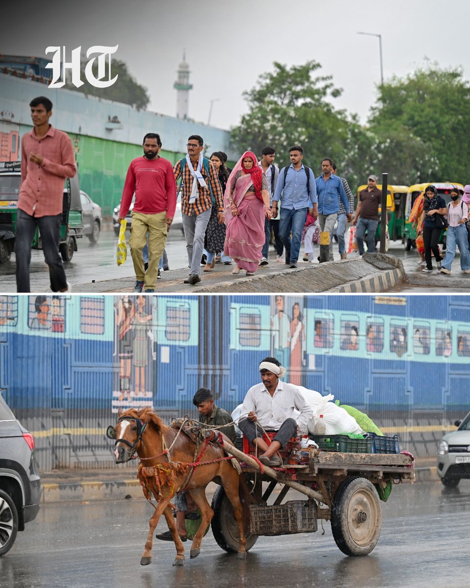 htTweets's tweet photo. #InPhotos: People walk along the service road of National Highway 48 during light rain near Rajiv Chowk in Gurugram. 

(📸: @parveenkumar_ht /HT)

Stay updated with all the stories that matter — download the Hindustan Times app https://t.co/hSBL1dHtka