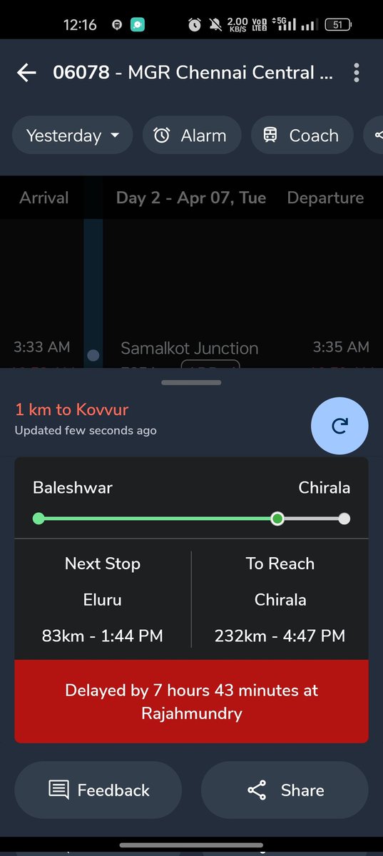 Rajatkumar_only's tweet photo. @RailMinIndia
@AshwiniVaishnaw @narendramodi i traveling on TrainNo.06078 delayed by over7.30+ hours.I have my B.Ed. final exam  today(2pm–3:30 PM).If exam 1st paper is Missing it will cost one academic year. Kindly take urgent steps to reduce the delay or assist.
PNR: 6941687446 https://t.co/Id7cxOJZGD