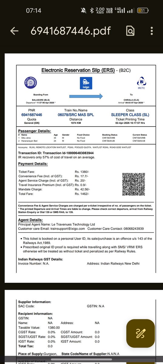 Rajatkumar_only's tweet photo. @RailMinIndia
@AshwiniVaishnaw @narendramodi i traveling on TrainNo.06078 delayed by over7.30+ hours.I have my B.Ed. final exam  today(2pm–3:30 PM).If exam 1st paper is Missing it will cost one academic year. Kindly take urgent steps to reduce the delay or assist.
PNR: 6941687446 https://t.co/Id7cxOJZGD