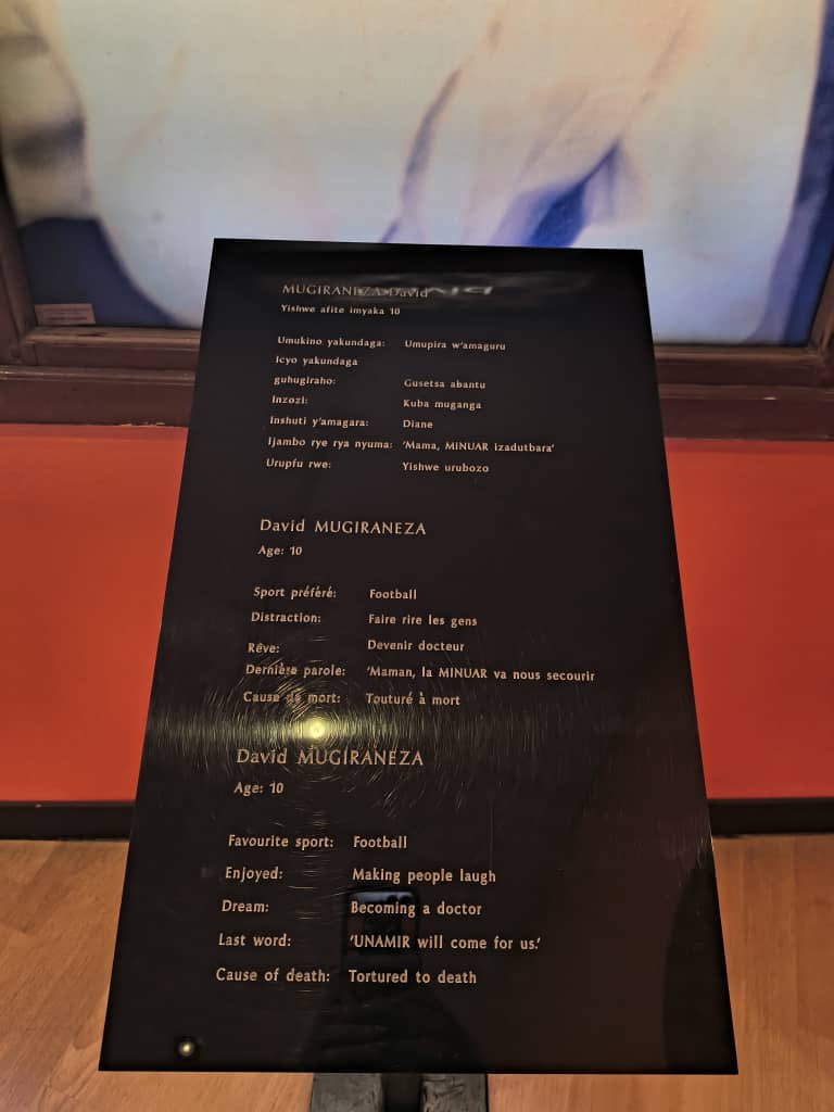DrMick250's tweet photo. A child's last hope. 

We recall the words of 10-year-old David to his mother: 

"Don't worry, #UNAMIR will save us." 
His story, featured at @Kigali_Memorial, is a powerful reminder of the betrayal of Rwanda's trust in international protection. 

Yes, the world knew it (1994 Genocide against the Tutsi) was coming, there were warnings, and did nothing! 

David’s dream was to become a doctor! He enjoyed making people laugh but was tortured to death.  

CC: @Kigali_Memorial 

#Turibuka

#Kwibuka32