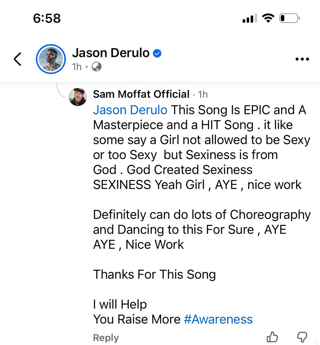 SamMoffatMusic's tweet photo. So in less than 24 hours 

Everyone I raise more Awareness 

About has gone around the world 

3 times for 24 Million with Jason Derulo 

Liking my comment , Commenting on

My Comment &amp; My Fb Music Page 

So Good He commented on my fb Music page . Everyone going around world More https://t.co/BvqExRMbDW