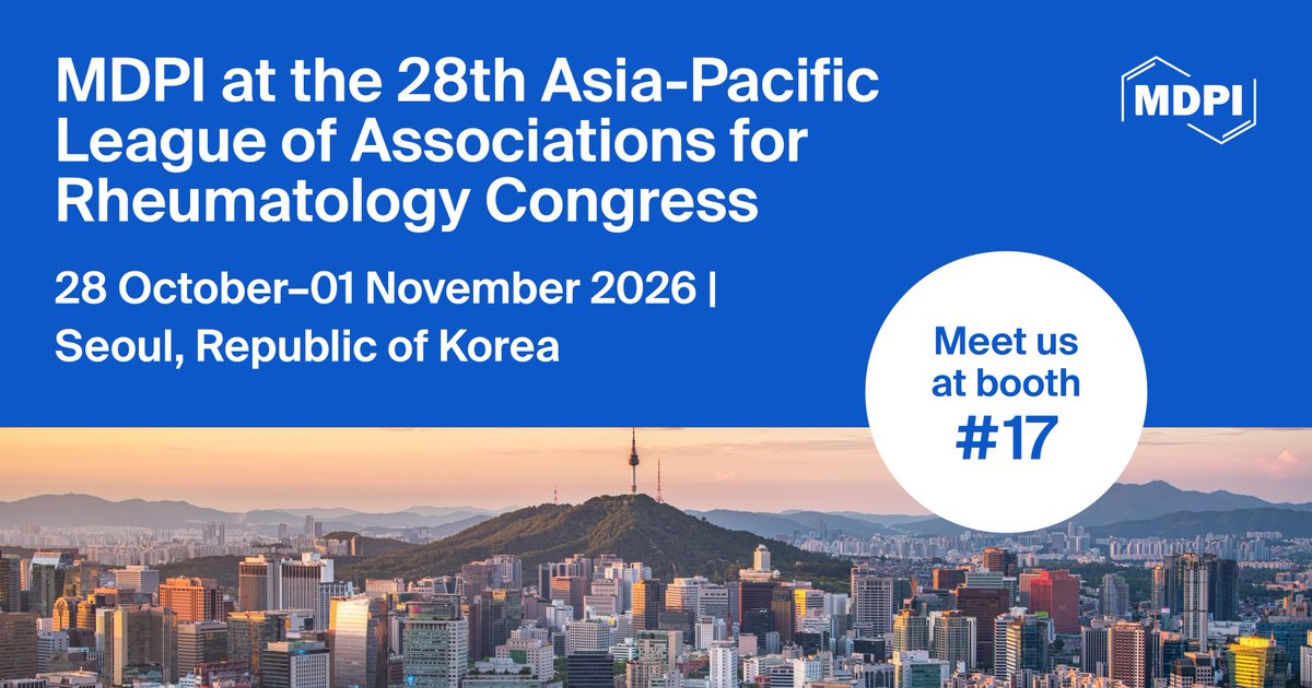 📢 We are pleased to share that the GUCDD will be exhibiting at the 28th Asia-Pacific League of Associations for #Rheumatology Congress, which will be held from 28 October to 1 November 2026 in Seoul, Republic of Korea.

👉 Meet us at booth 17!

🔗More at: mdpi.com/about/announce…