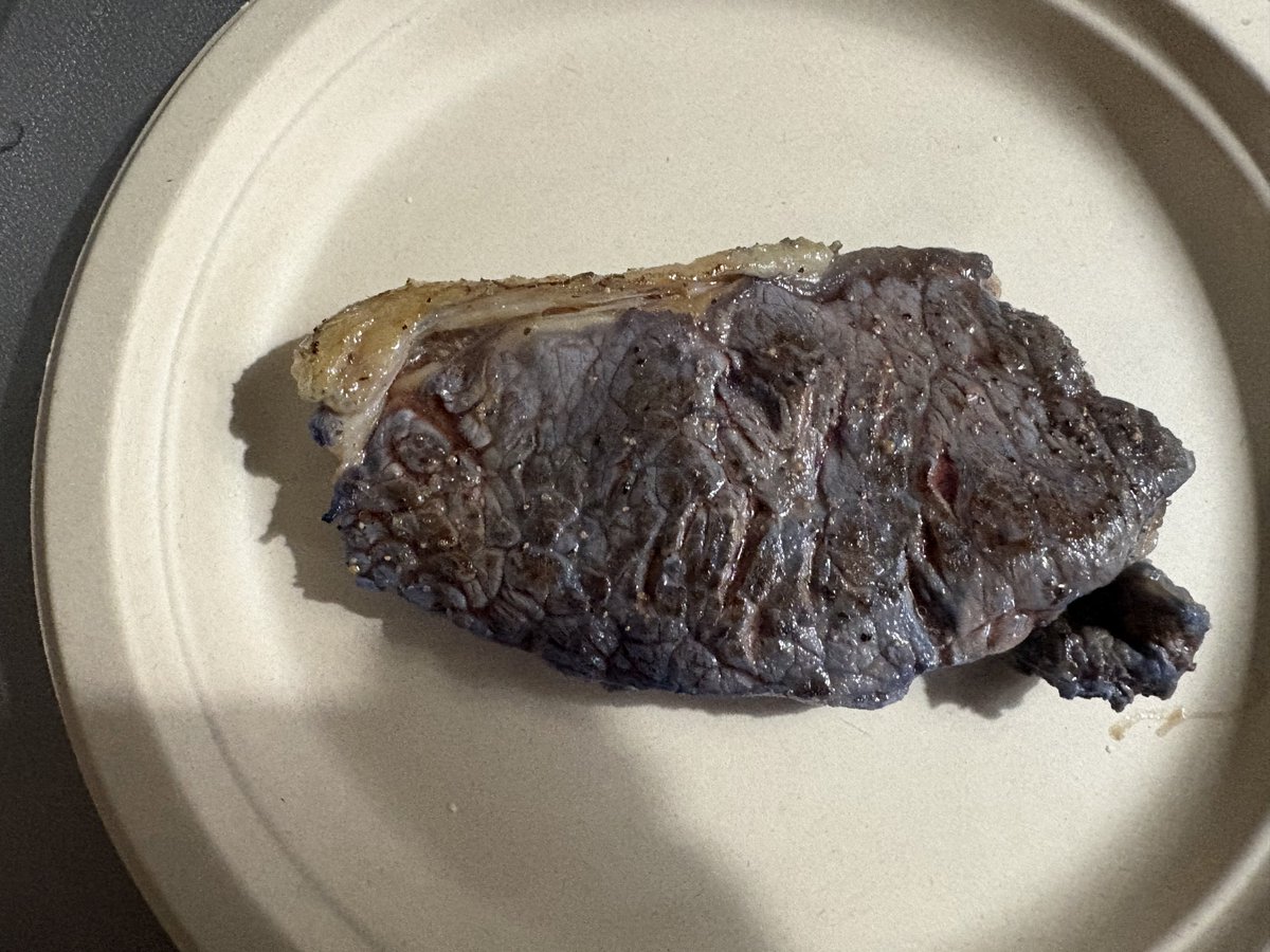 takesankamo's tweet image. Hey American bros! 🇯🇵🥩

Bought 3kg meat and made two weird experiments:
- Vitamin B2 glowing steak (lights up under blacklight!)
- Butterfly pea tea blue steak

They look crazy... but both taste completely normal 😂

Would you try? Drop your real American BBQ pics! 🔥🟦

#Steak