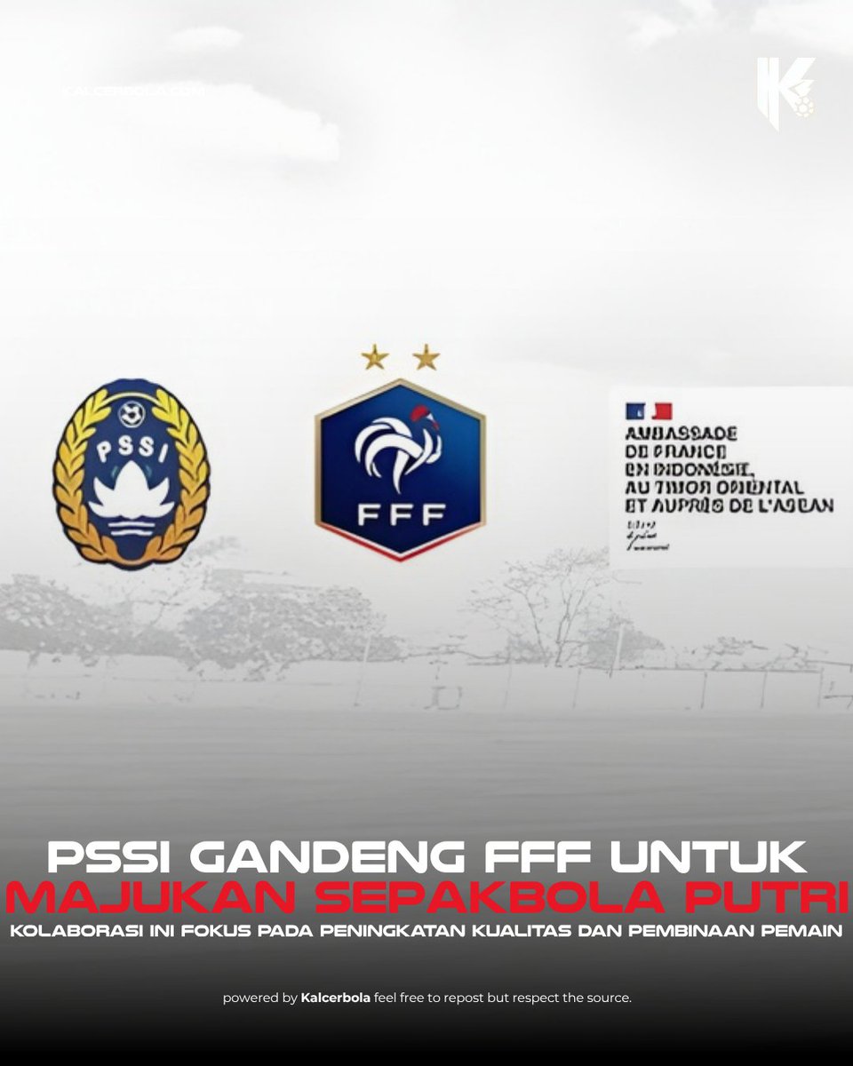 kalcerbola's tweet image. 🚨𝗞𝗔𝗟𝗖𝗘𝗥𝗕𝗢𝗟𝗔 𝗡𝗘𝗪𝗦
PSSI resmi menggandeng French Football Federation untuk mengembangkan sepakbola putri.

Simak info lengkapnya di Kalcerbola.com

#kalcerbola #pssi #fff #sepakbola