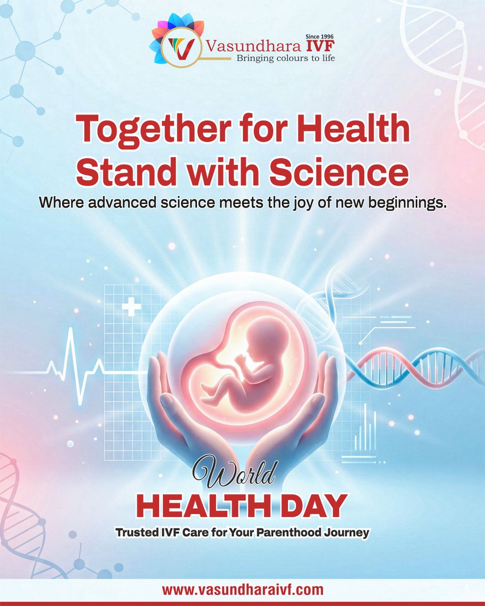 IvfVasundhara's tweet photo. #WorldHealthDay Choose Hope Choose Science At #VasundharaIVF we believe every parenthood dream deserves advanced support Where science meets emotion we walk with every step From expert care to personal support we turn hope into happiness Together for Life Your dream matters https://t.co/nyQSgpQNBq