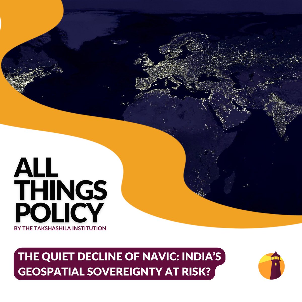 TakshashilaInst's tweet photo. Following the failure of the last atomic clock on IRNSS-1F, India’s homegrown navigation system, NavIC, has fallen below operational strength. In this episode, Kavya Rai sits down with Dr. Y. Nithiyanandam (@prof_nithiya) to discuss why this "invisible" infrastructure failure threatens India's ₹1 lakh crore geospatial economy and what it means for our strategic autonomy.

YouTube: https://t.co/kYbqkV3tyk
Spotify: https://t.co/PNBe7eDZ4s
Apple Podcasts: https://t.co/TwHSsn7jy4