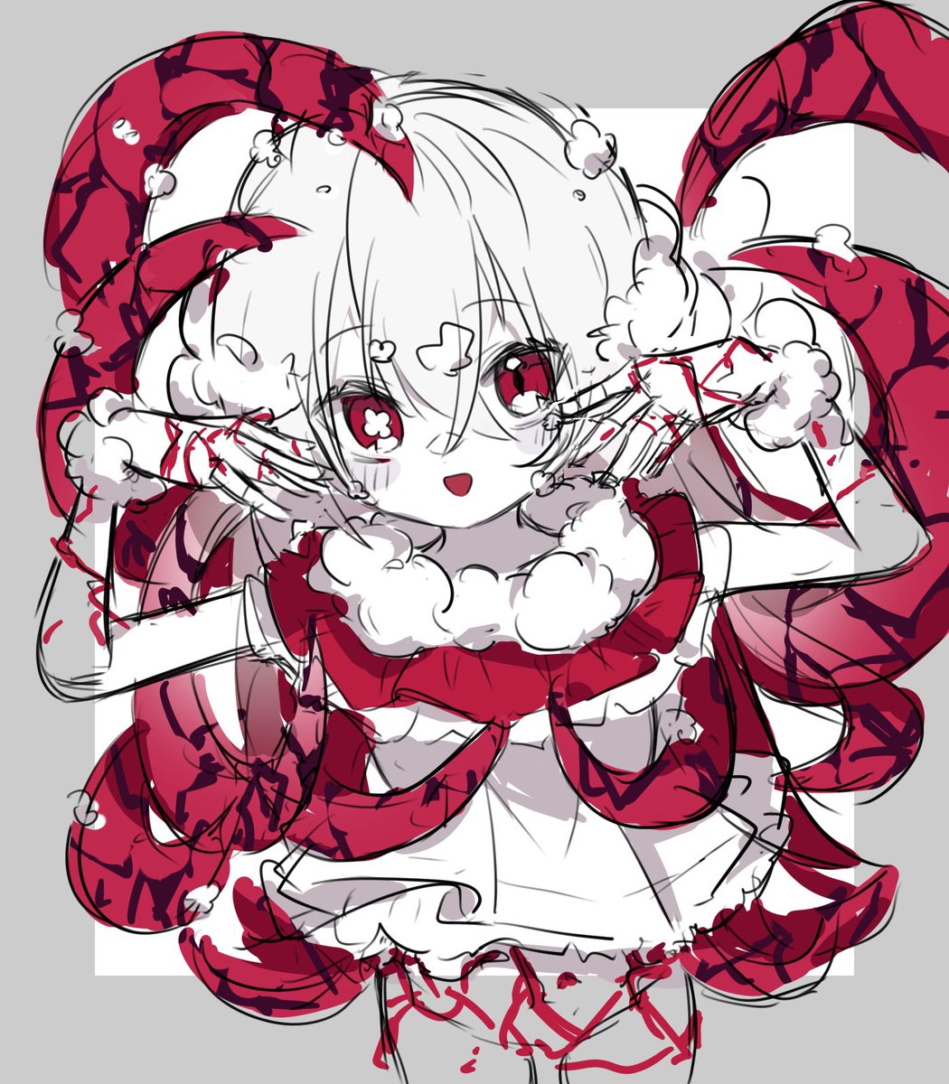 そしてもう1個過去絵があったけどこれは恐らくClathrus archeriっていうキノコの擬人化なんだと思う 描いていたのが昔過ぎてあまり記憶にないので定かじゃないけど 