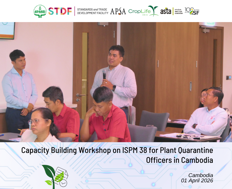 APAARI's tweet photo. APAARI organized a “Capacity Building Workshop on ISPM 38” for Plant Quarantine Officers in Cambodia, bringing together officers from the NPPO to strengthen national capacity on phytosanitary measures related to seed trade
🔗 Read more: https://t.co/q9UmM8W3xA https://t.co/HKzMsWVffO