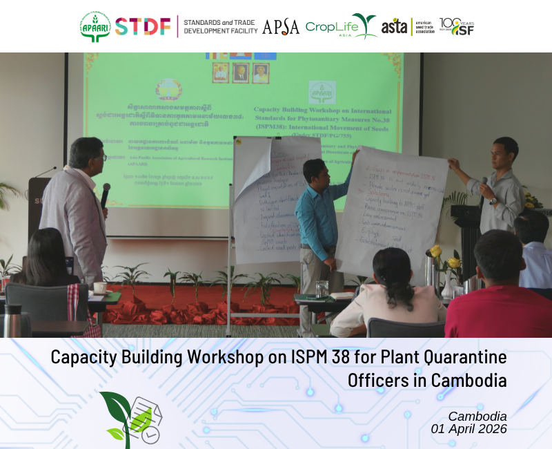 APAARI's tweet photo. APAARI organized a “Capacity Building Workshop on ISPM 38” for Plant Quarantine Officers in Cambodia, bringing together officers from the NPPO to strengthen national capacity on phytosanitary measures related to seed trade
🔗 Read more: https://t.co/q9UmM8W3xA https://t.co/HKzMsWVffO