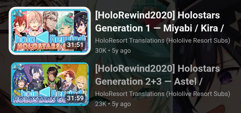 HoloResortTLs's tweet photo. Why stop at one clip?
Together with @AonaharaT, we worked on a massive clipping/subbing project called HoloRewind 2020, and it included everyone in HOLOSTARS Gens 1, 2, and 3!

If you're curious about HOLOSTARS JP and wanna start watching, check these out!
(links in thread) https://t.co/oGO7vMNjOI