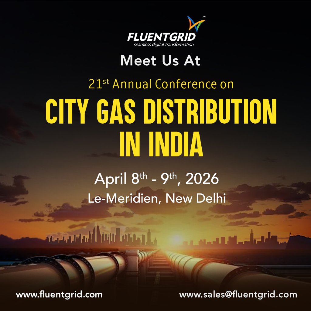 fluentgrid's tweet photo. Meet Fluentgrid at the 21st Annual CGD Conference 2026

We are excited to be at the 21st Annual Conference on City Gas Distribution (CGD) in India, taking place on April 08–09, 2026, at Le Meridien, New Delhi.

As the CGD sector expands, driven by increasing adoption and infrastructure growth, the conference offers a platform for industry leaders to exchange perspectives on the future of gas distribution.

Connect with our team:

• Mr. Raj Dhyani, Vice President – Sales & Client Relations 

• Mr. Shubham Singh, Manager – Sales & Client Relations 

To meet our team, reach out to Mr. Shubham at +91 7518111683

Join us to explore how Fluentgrid is enabling digital transformation in utilities through smart metering, IoT-enabled monitoring, AI-driven insights, and integrated operational platforms.

Let’s connect, collaborate, and drive the future of smart and sustainable gas distribution.

@india_infra

#Fluentgrid #CityGasDistribution #CGD #SmartUtilities #Utilities #IoT #AI #DigitalTransformation
