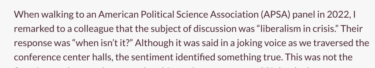 Dan_Case's tweet photo. @d_boeckner tfw you're walking to an APSA panel &amp; a colleague asks you if liberalism in a crisis https://t.co/oIzTHI7yJU
