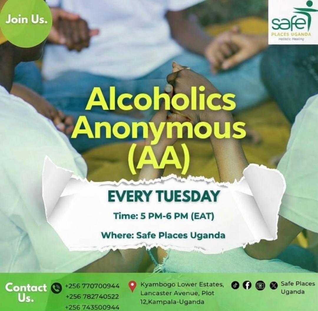 LaxConcepts's tweet photo. Join Us – Alcoholics Anonymous (AA) meets *every Tuesday*, ⏱5–6 PM EAT @safeplacesug The sessions focus on holistic healing and peer support for addiction recovery.

📍:Kyambogo Lower Estates, Lancaster Ave

📞 *Contacts*: +256 770700944 | +256 782740522 

#AA #SafePlacesUg https://t.co/EZz5T8CpDA