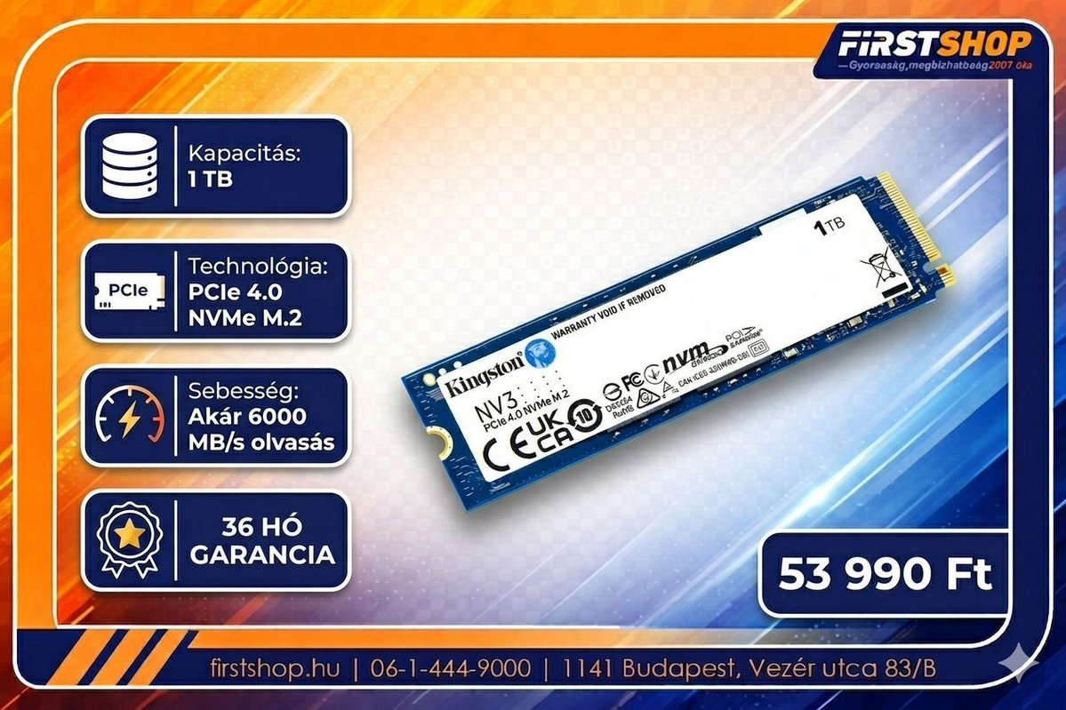 firstcomputer's tweet image. ⚡ Kingston NV3 1TB PCIe 4.0 SSD

Villámgyors rendszerindítás és betöltések 🚀
Tökéletes upgrade játékhoz vagy munkához

💻 Ne várj a gépre – gyorsítsd fel!
👉 FirstShop
#SSD #Kingston #PCUpgrade