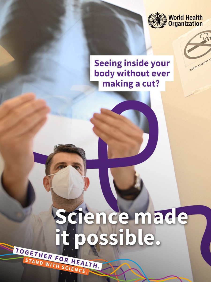 What if doctors could see inside your body without ever making a cut? Science made it real. X-ray, CT scan, MRI and ultrasound! Today these non-invasive visualizations of our bodies are a lifesaver. 

This #WorldHealthDay: Together for Health #StandWithScience 💙
