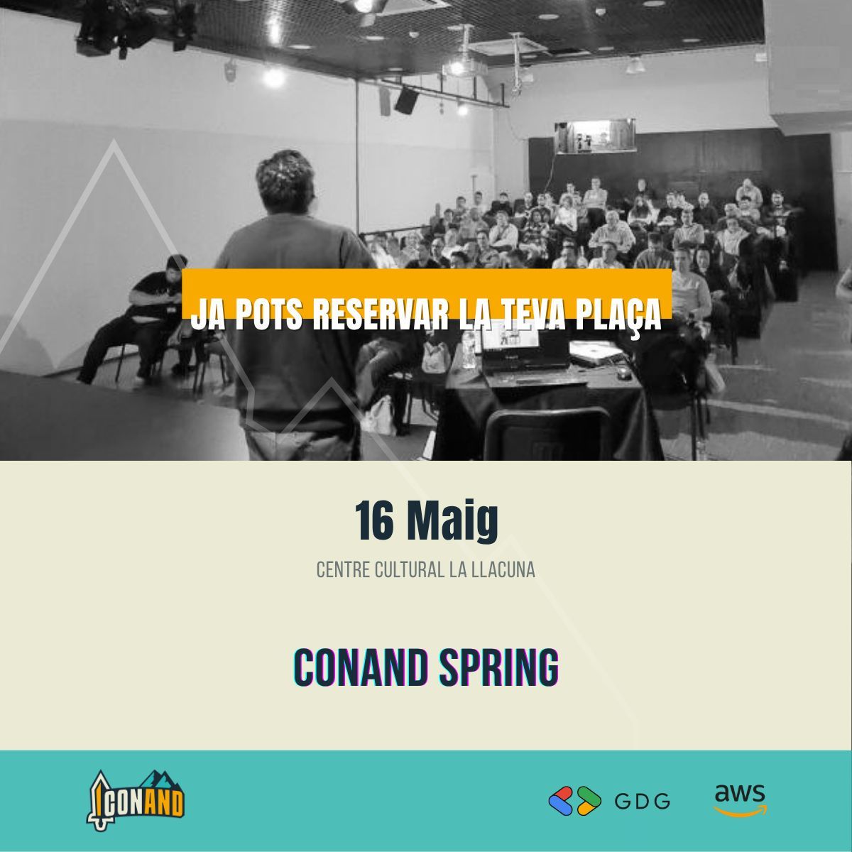 C0NAND's tweet image. Ja estan obertes les inscripcions per al meetup de CONAND del 16 de maig. Un espai per compartir coneixement, generar connexions i impulsar la comunitat tech d’Andorra.

🎟️ Reserva la teva entrada: gdg.community.dev/events/details…

#CONAND #Andorra #TechCommunity