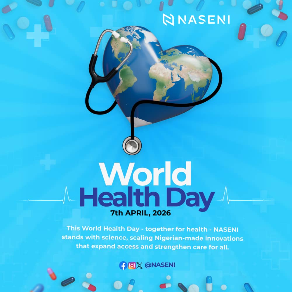 NASENIHQ's tweet photo. A healthy nation is a wealthy nation, therefore health is Nigeria’s priority and innovation is how we strengthen it. On this #WorldHealthDay, NASENI celebrates homegrown solutions that expand access and save lives through some of its projects like:

- The NASENI-Troment Rapid Diagnostics Bio-Technology Factory in Abuja, producing rapid diagnostic kits for faster, locally-made disease detection.
- Backing health-focused ideas nationwide through our Inter-Agency Innovation Competition, channeling science and engineering into stronger public health delivery. 

From faster tests to tech that empowers communities, we’re building a healthier Nigeria, engineered in Nigeria and for Nigerians.

#WorldHealthDay #StandWithScience #NASENIinnovates #NASENIImpacts #SDGs #MadeinNaija