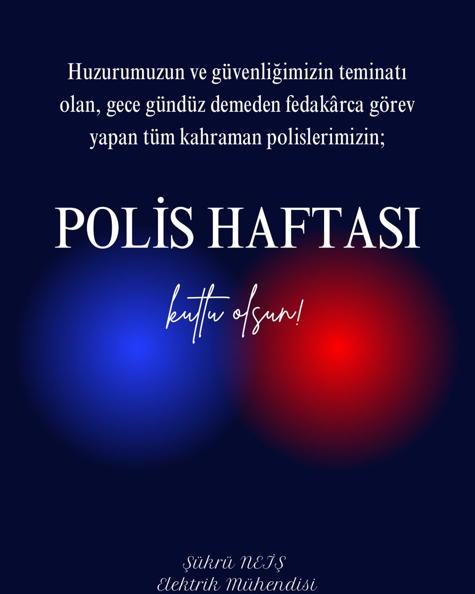 sukruneis's tweet photo. Vatan, millet ve bayrağı uğruna canlarını feda eden polislerimizi rahmetle anıyor, görev başındaki tüm polislerimize sağlık, mutluluk ve başarı diliyorum. 

Polis Haftası kutlu olsun.

#PolisHaftası https://t.co/eZcBCNqa4u
