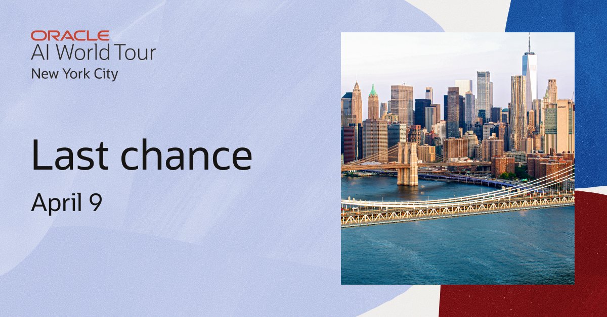 iamsamfintech's tweet photo. Time’s running out to secure your seat at #AIWorld Tour New York City. If AI is on your roadmap this year, this is the event to help you move faster. Register today: https://t.co/Dps75qXpIH https://t.co/Yz9CtJlaVE