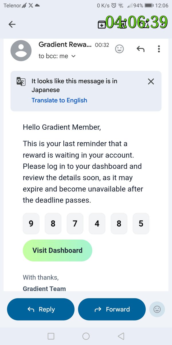 Atiq0325's tweet photo. is this email from Gradient @Gradient_HQ https://t.co/d5fFtRCmrK