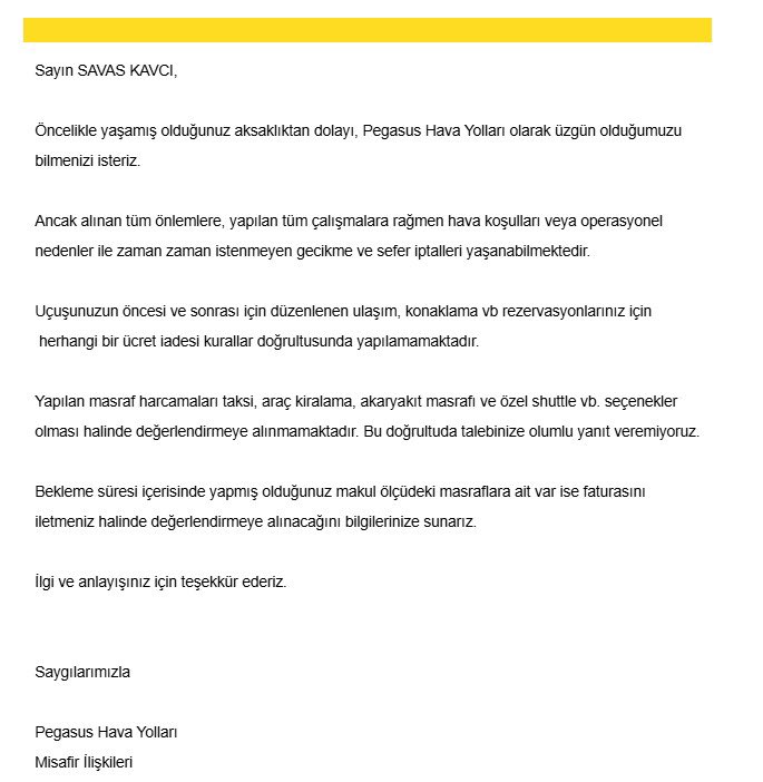 skavci's tweet photo. Uçuş iptalini bildirmeyen, yolcusunu mağdur eden, sonrasında hiçbir sorumluluk üstlenmeyen havayolu şirketi @ucurbenipegasus @flymepegasus #flypgs #pegasus Önce Allah’a sonra yargıya havale ediyorum. Bilginiz olsun !!! Pegasus pişmanlıktır. https://t.co/QHl5DLuVEw