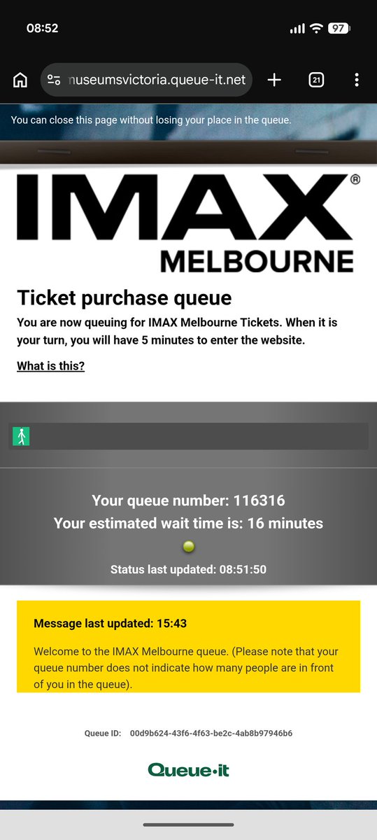 Valentine_IX's tweet photo. First time I've ever had to go into a virtual queue to get a movie ticket. I was late to work, but I'm just too seated. https://t.co/nbGUebaAPK