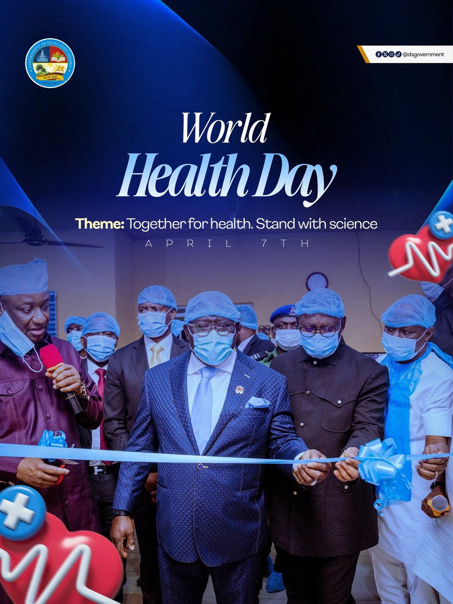 DSGovernment's tweet image. Good health is the foundation of a stronger, more prosperous Delta.

On this World Health Day, we are reminded that quality healthcare is not a privilege, but a right every citizen deserves.

That is why the administration of Governor Sheriff Oborevwori continues to take