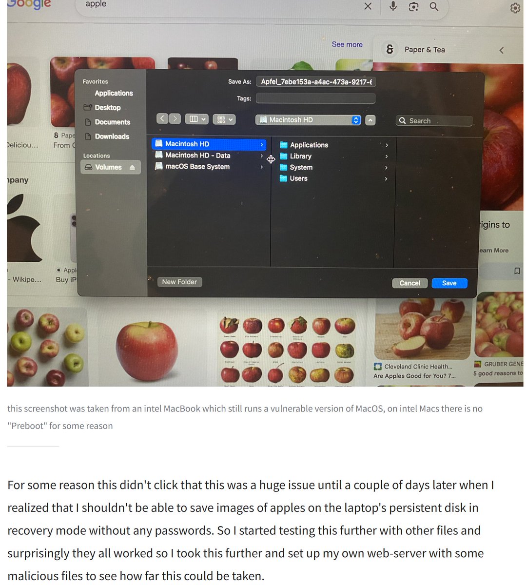 blackorbird's tweet image. macOS Recovery Mode Safari allowed unrestricted writes to system partitions (and root persistence)
yaseenghanem.com/recovery-unres…