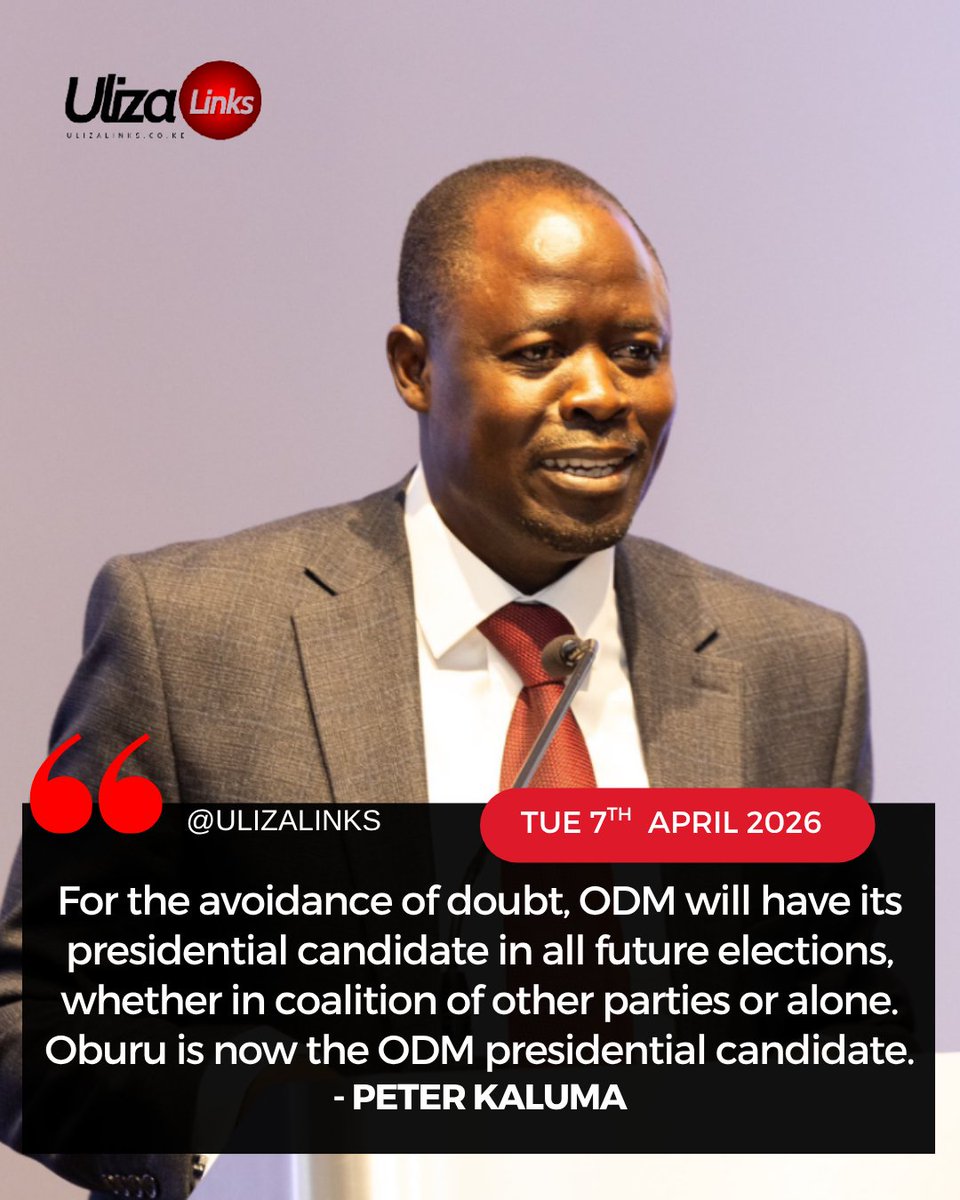ulizalinks's tweet image. ODMPeter Kaluma confirms Oburu as the nominee.
.
.
.

#ODM #KenyaPolitics #PresidentialElections #Oburu #Coalition #PoliticalUpdate