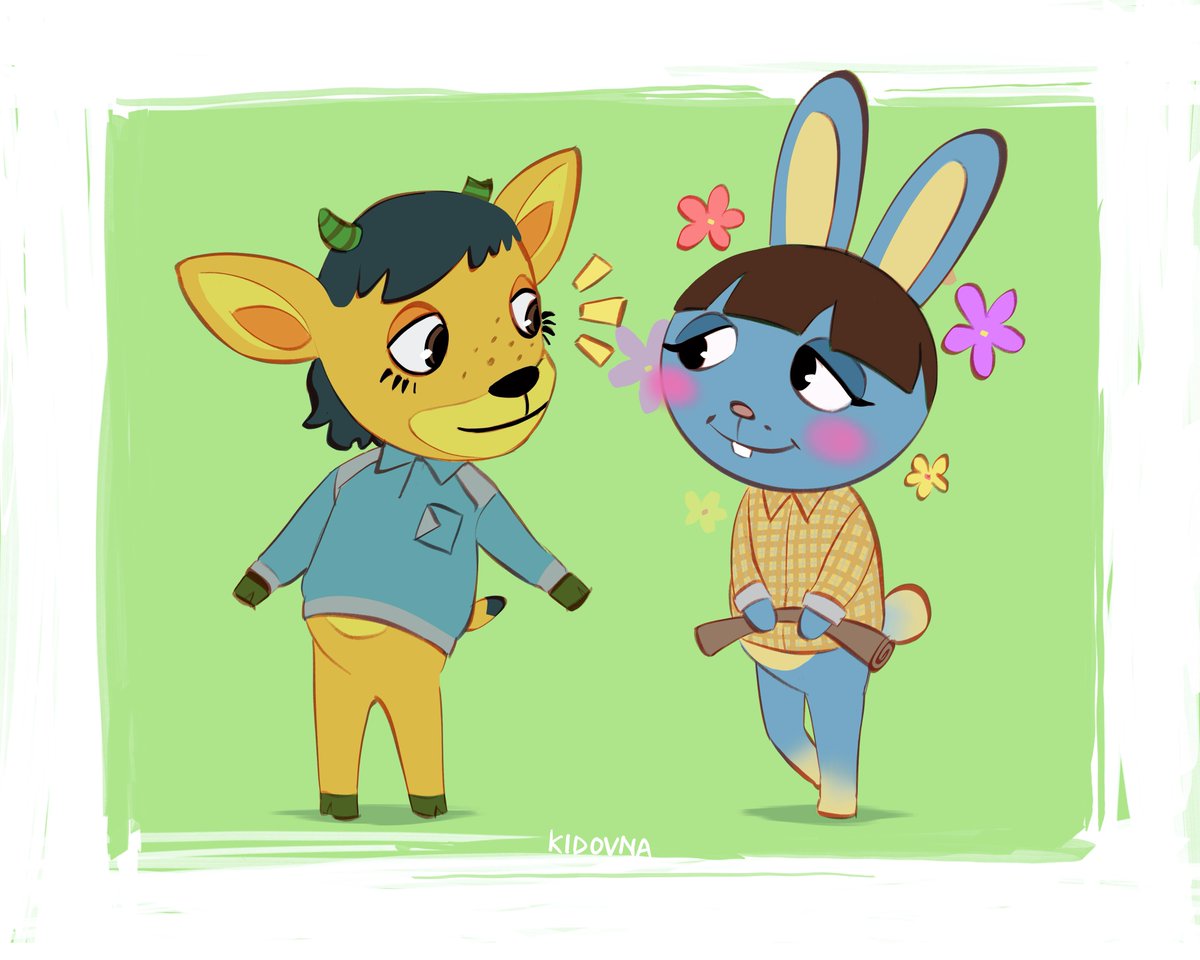 kidovna's tweet image. speaking of, here’s old art of mike and will as animal crossing villagers